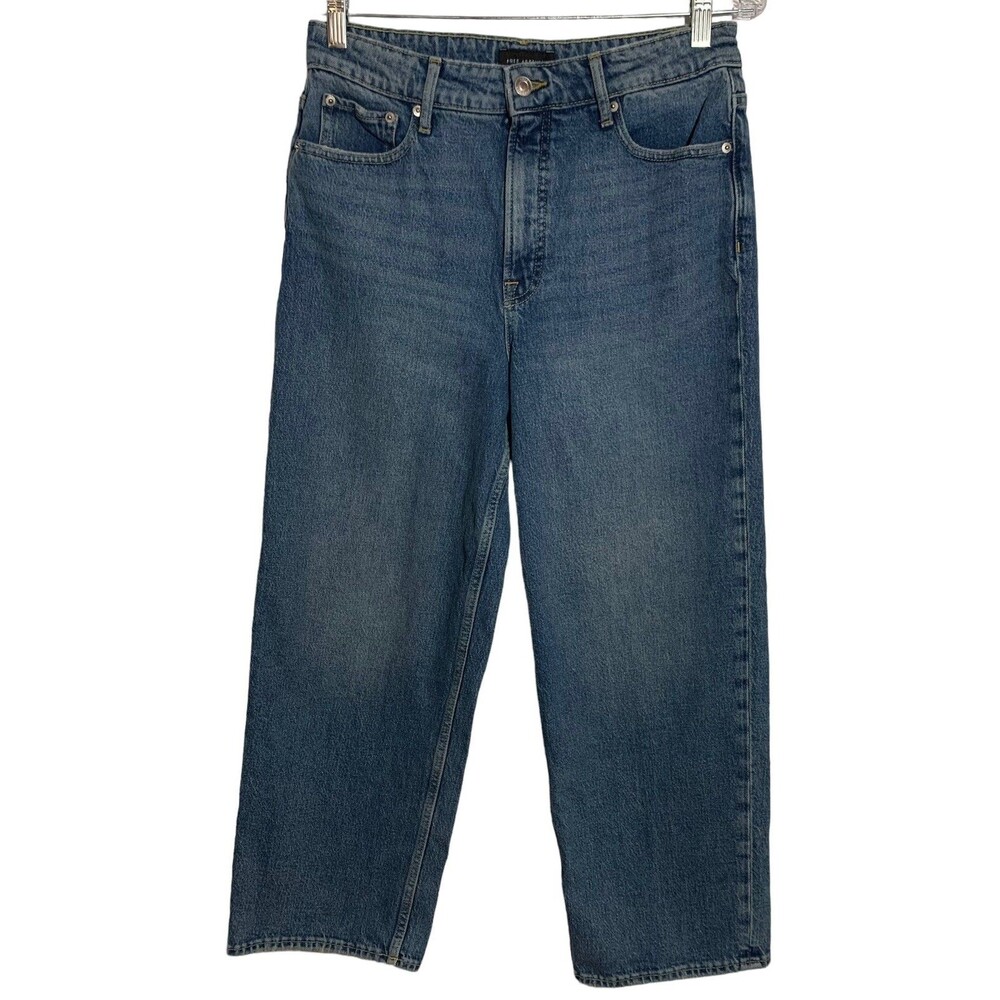 Free Assembly Women's Size 10 Dark Blue Crop Wide Leg Jeans